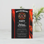 Invitation Insigne incendie pompier pompier Parti de retraite (Debout devant)