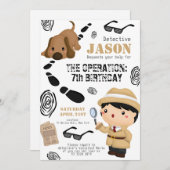 Invitation Inspecteur d'espionnage Agent Secret Boy Invitatio (Devant / Derrière)