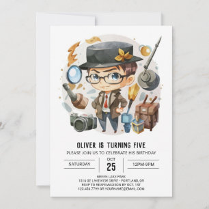 Invitation Inspecteur Personnalisé Bohème Anniversaire