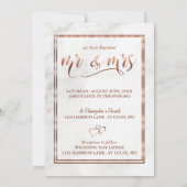 Invitation Inspiration moderne en cuivre et marbre italien Ma (Dos)