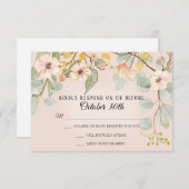 Invitation Inspiration Naturelle Rose Pâle Péché Aquarelle RS (Devant / Derrière)