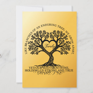 Invitation Inspirational family quotes on a tree with roots