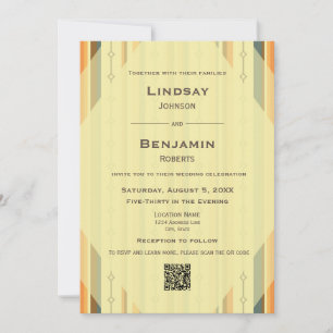 Invitation Inspiré moderne du milieu du siècle avec Mariage d