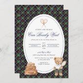Invitation Inspired Plaid Teddy Bear Boy (Devant / Derrière)