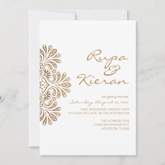 Invitation inspirée de l'Inde | Paisley (Devant)