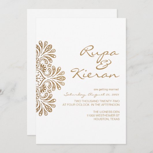 Invitation inspirée de l'Inde | Paisley (Devant / Derrière)