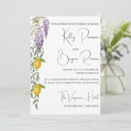 Invitation inspirée du citron (Debout devant)