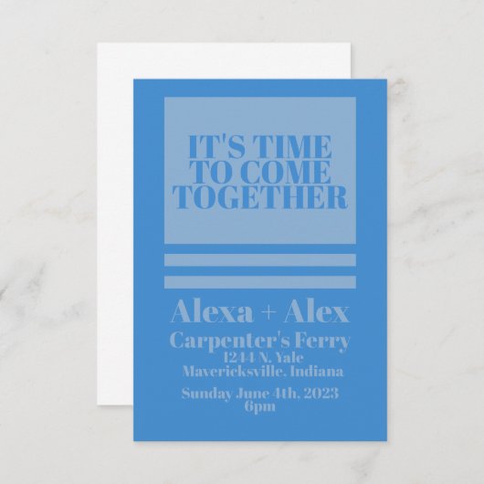 Invitation Inspirée Minimaliste Rétro (Devant / Derrière)