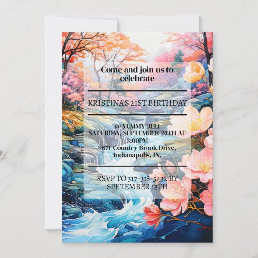 Invitation Inspirer Country Creek fête d'anniversaire (Devant)