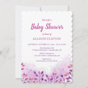 Invitation Inspirés par l'invitation du Baby shower naturel