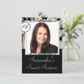 Invitation Instagram et sweet sixteen damassé (Debout devant)