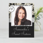 Invitation Instagram et sweet sixteen damassé (Debout devant)