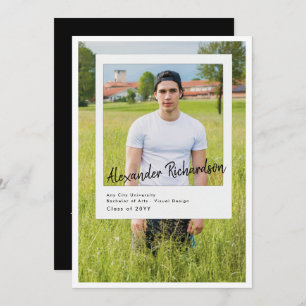 Invitation Instantané autographié 5 Photo Graduation Party