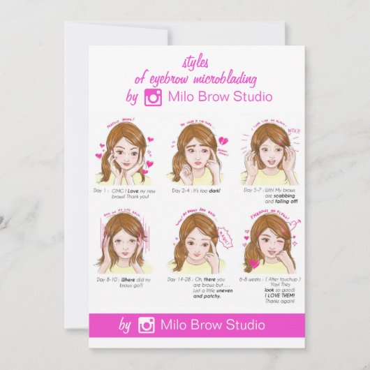 Invitation Instruction de soins après microblading des sourci (Devant)