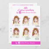 Invitation Instruction de soins après microblading des sourci (Devant / Derrière)