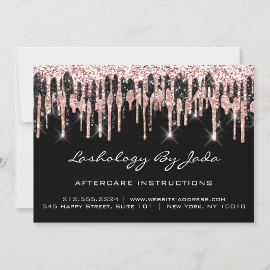 Invitation Instructions de suivi Lashes Back Rose Gold Driver (Devant)