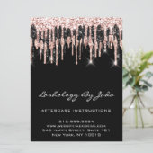 Invitation Instructions de suivi Lashes Retour Rose Moderne (Debout devant)