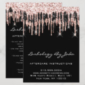 Invitation Instructions de suivi Lashes Retour Rose Moderne (Devant / Derrière)