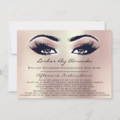 Invitation Instructions de suivi Lashes Rose Blush Maquillage (Devant)