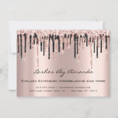 Invitation Instructions de suivi Lashes Rose Drips maquillage (Dos)