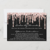 Invitation Instructions de suivi Lashes Rose Drips maquillage (Devant)