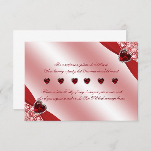 Invitation Instructions spéciales pour les 40 ans de mariage  (Devant / Derrière)