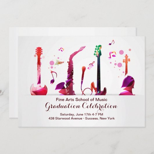 Invitation Instruments de musique (Devant / Derrière)