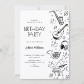 Invitation instruments de musique anniversaire (Devant)