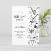 Invitation instruments de musique anniversaire (Debout devant)