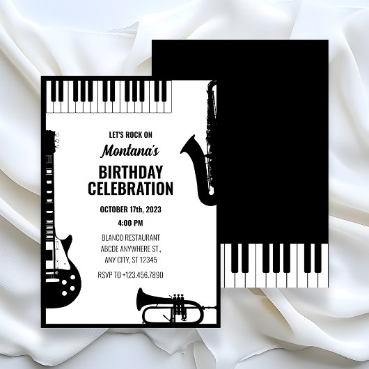 Invitation instruments de musique jazz