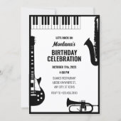 Invitation instruments de musique jazz (Devant)