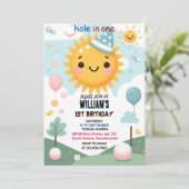 Invitation Int garçon joli trou de golf en un premier 1er ann (Debout devant)