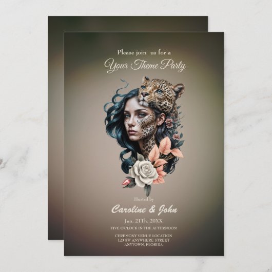 Invitation Interaction fascinante entre l'animal et l'humain (Devant / Derrière)