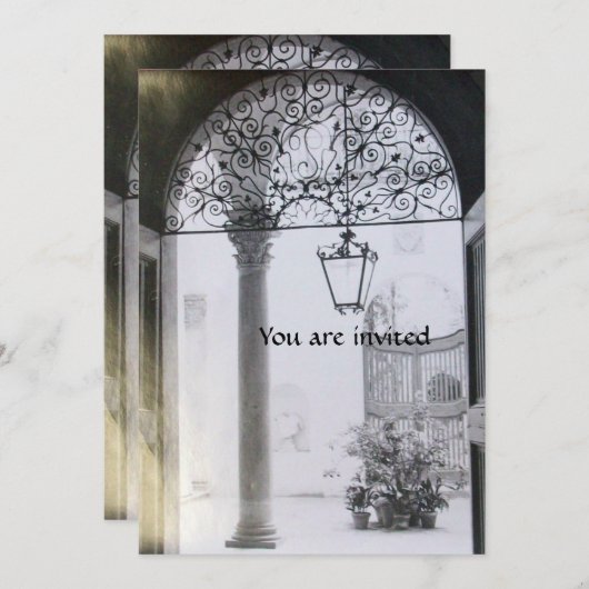 Invitation INTÉRIEUR ARCHITECTURAL noir blanc gris (Devant / Derrière)