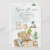 Invitation Intérieur chaleureux avec maison ouverte plante (Devant / Derrière)