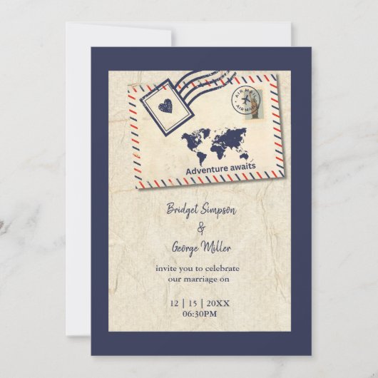 Invitation International Adventure Rustique Destination Maria (Devant)