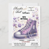 Invitation Into Chic Shoe Girl Sweet 16 Basket Ball Anniversa (Devant)