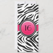 Invitation Into the Wild Zebra Print Sweet 16 Anniversaire Pa (Dos)