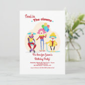 Invitation Introduisez l'invitation de clowns (Debout devant)