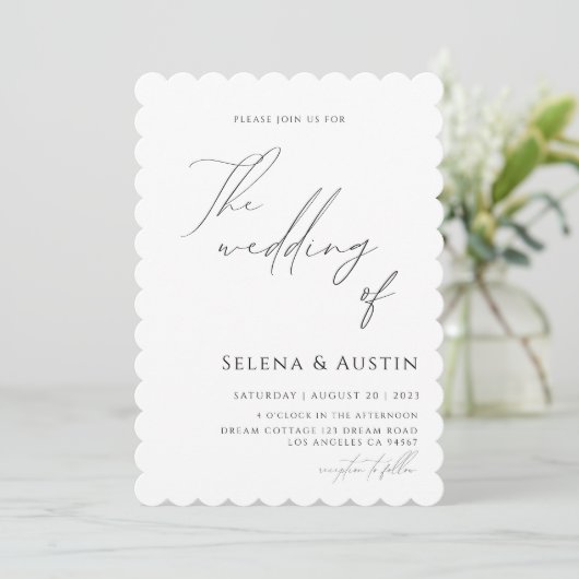 Invitation Inv Mariage Handscript Minimaliste (Debout devant)