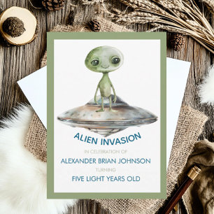 Invitation Invasion d'aliens d'âge personnalisé dans l'espace