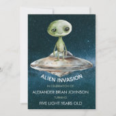 Invitation Invasion d'aliens d'âge personnalisé dans l'espace (Devant)