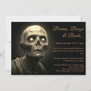 Invitation Invasion de zombies Fête de costumes d'Halloween