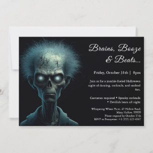 Invitation Invasion zombie Fête du costume d'Halloween