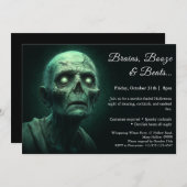 Invitation Invasion zombie | Fête du costume d'Halloween (Devant / Derrière)