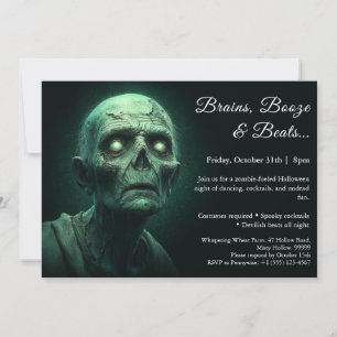 Invitation Invasion zombie Fête du costume d'Halloween