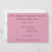 Invitation Inviations pour les diplômes dentaires rose et ble (Dos)