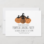 Invitation Invit Citrouille géométrique de découpage minimali (Devant)