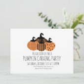 Invitation Invit Citrouille géométrique de découpage minimali (Debout devant)