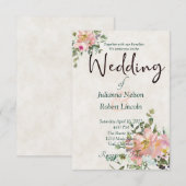 Invitation Invit florale mariage floral à l'aquarelle et à l' (Devant / Derrière)